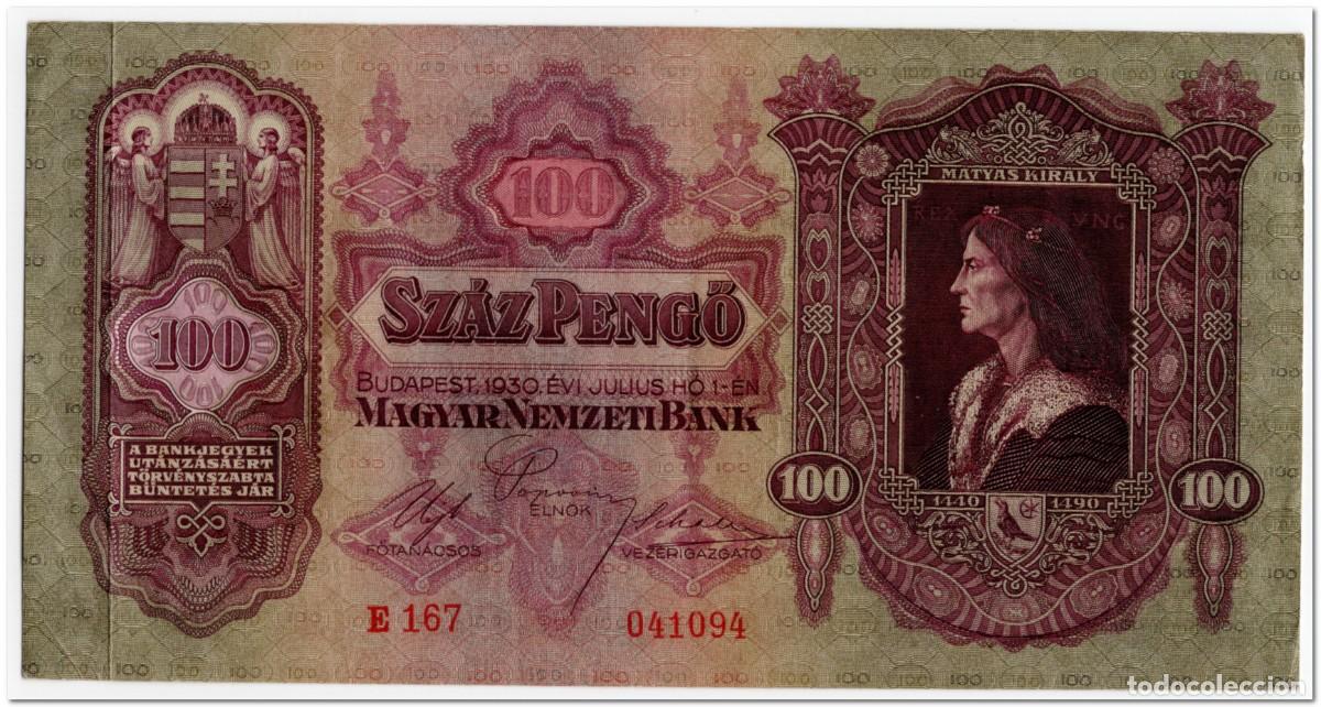 Billetes extranjeros: HUNGARY,100 PENGO,1930,P.98,VF+