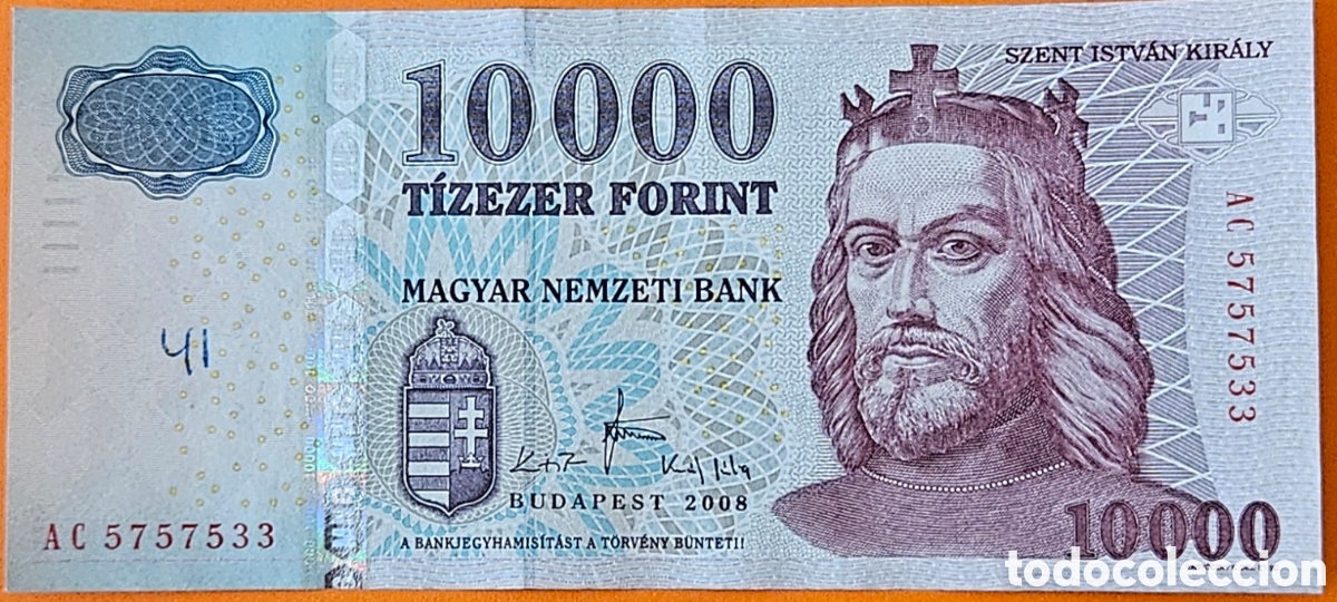 Billetes extranjeros: HUNGR&Iacute;A, 10000 FORINT, 2008.