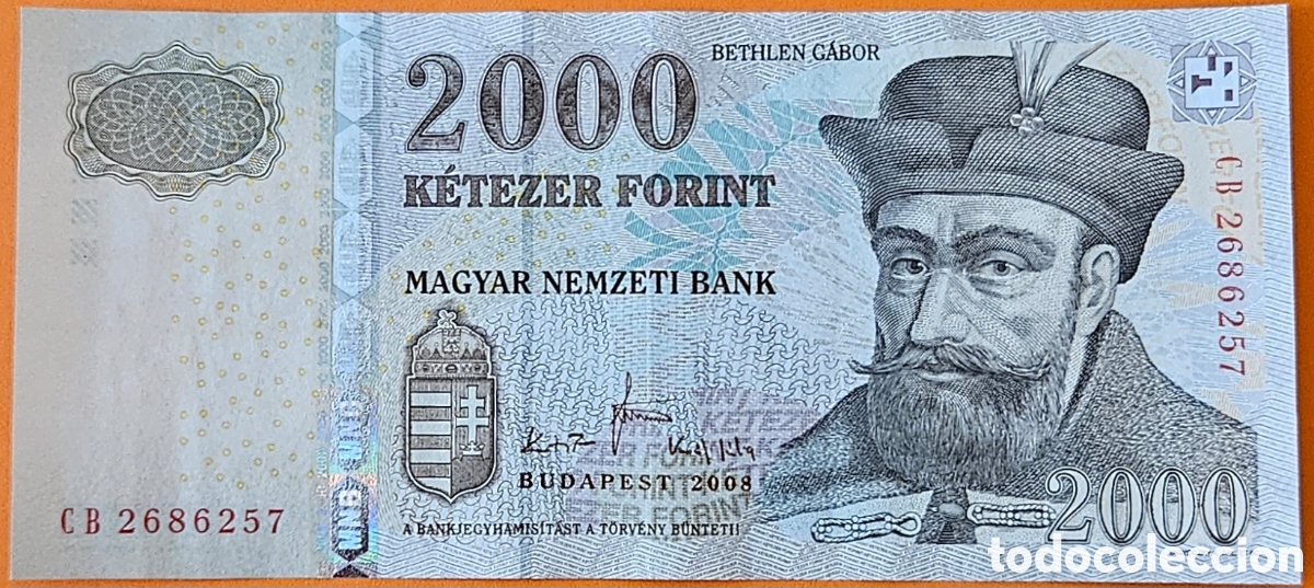 Billetes extranjeros: HUNGR&Iacute;A, 2000 FORINT, 2008.