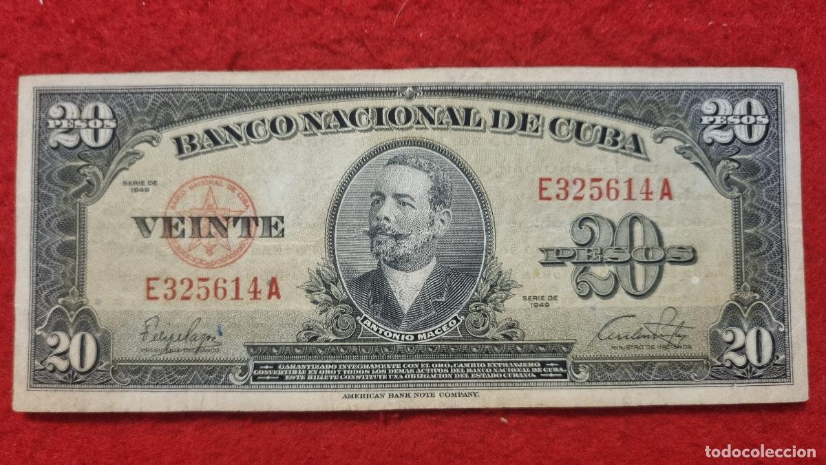 Billetes extranjeros: Q9 BILLETE 20 PESOS CUBA 1949 MBC ORIGINAL T614