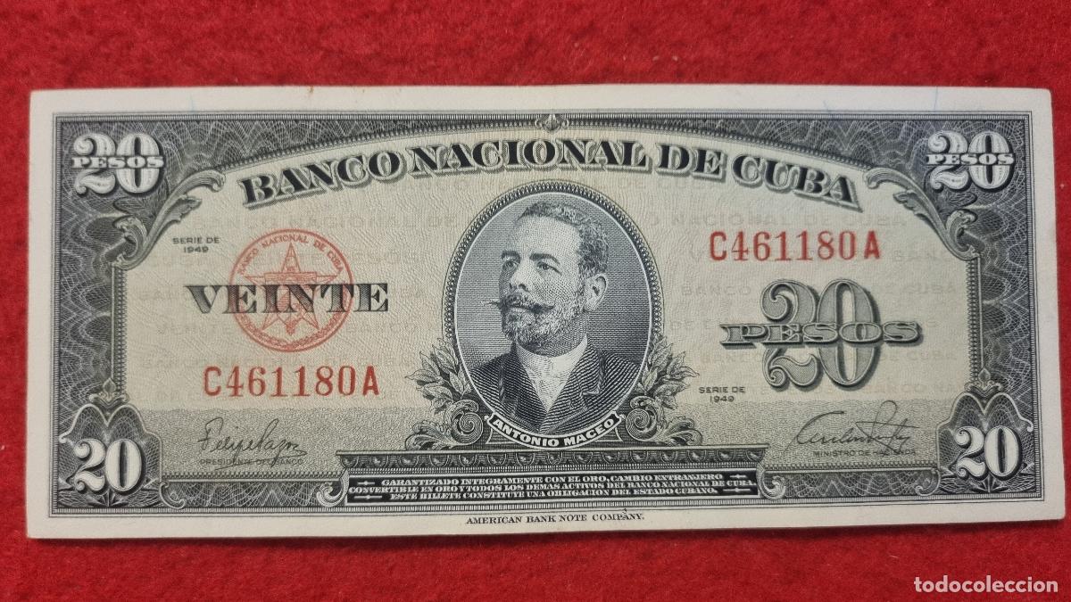 Billetes extranjeros: Q9 BILLETE 20 PESOS CUBA 1949 MBC+ ORIGINAL T438