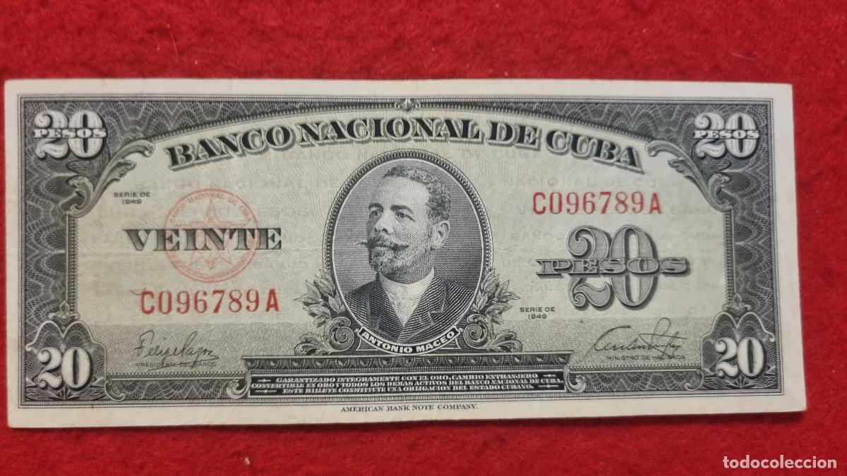 Billetes extranjeros: Q9 BILLETE 20 PESOS CUBA 1949 MBC+ ORIGINAL T789