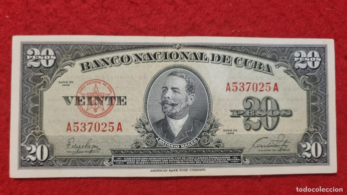 Billetes extranjeros: Q9 BILLETE 20 PESOS CUBA 1949 MBC+ ORIGINAL T025