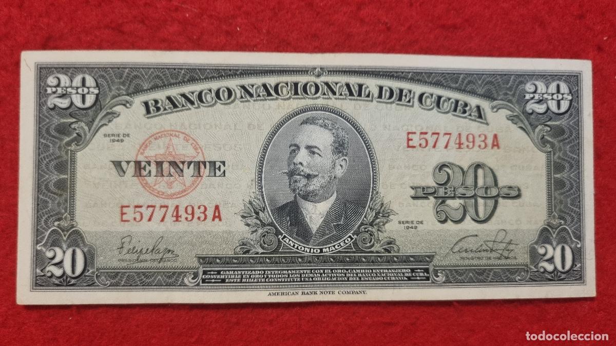 Billetes extranjeros: Q9 BILLETE 20 PESOS CUBA 1949 MBC+ ORIGINAL T493