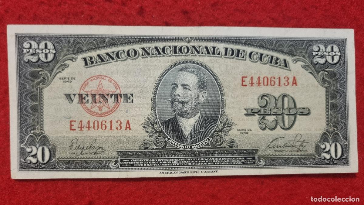 Billetes extranjeros: Q9 BILLETE 20 PESOS CUBA 1949 MBC+ ORIGINAL T613
