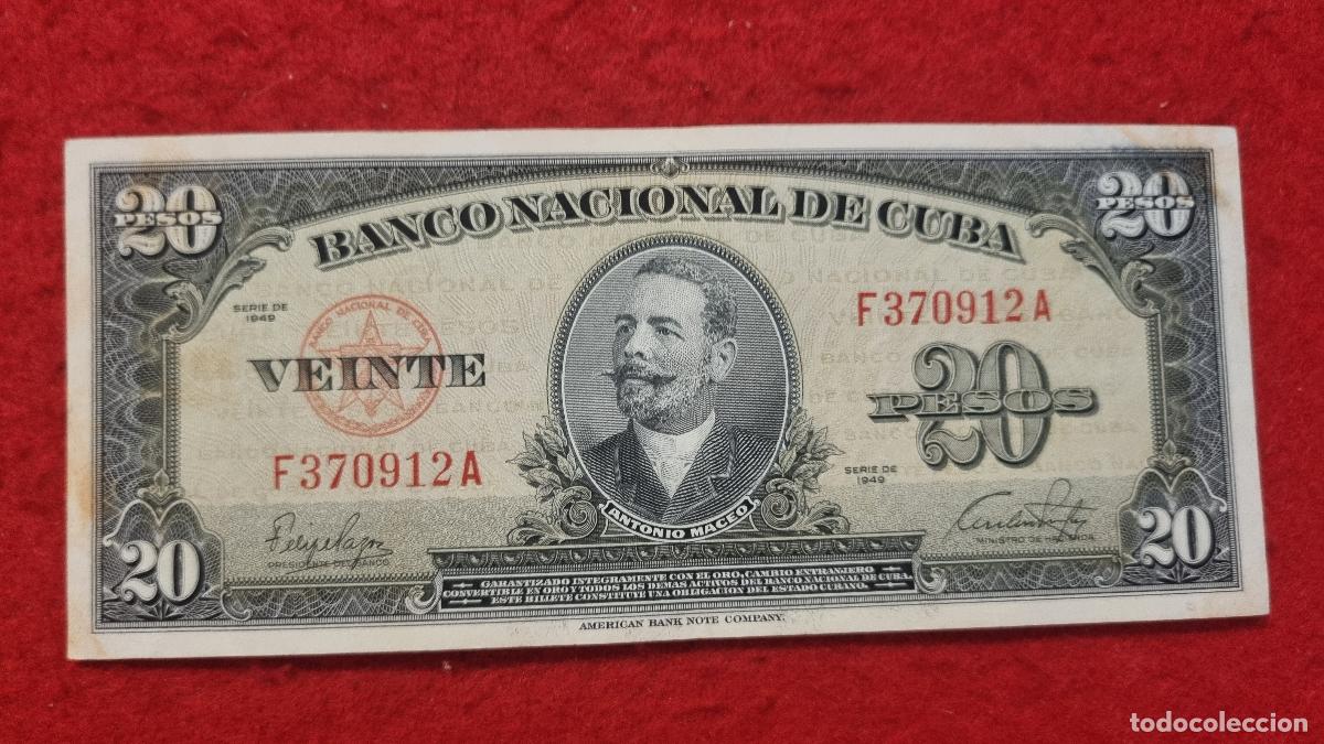 Billetes extranjeros: Q9 BILLETE 20 PESOS CUBA 1949 MBC+ ORIGINAL T912