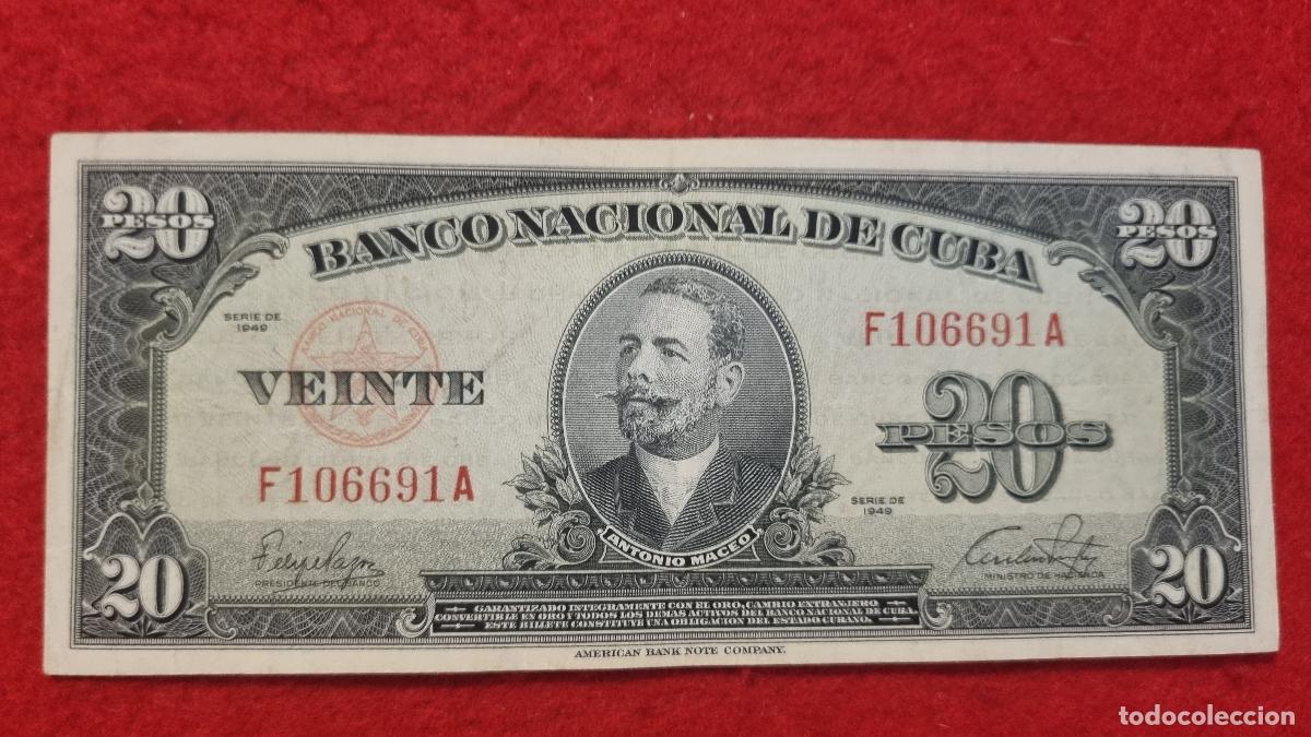 Billetes extranjeros: Q9 BILLETE 20 PESOS CUBA 1949 MBC+ ORIGINAL T691