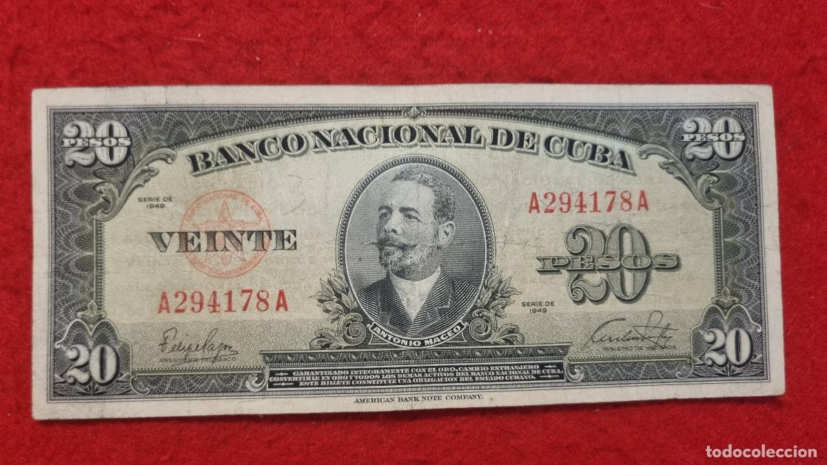 Billetes extranjeros: Q9 BILLETE 20 PESOS CUBA 1949 MBC ORIGINAL T178