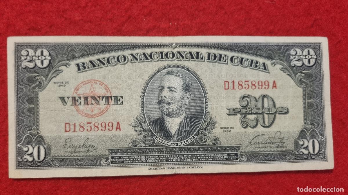 Billetes extranjeros: Q9 BILLETE 20 PESOS CUBA 1949 MBC ORIGINAL T899
