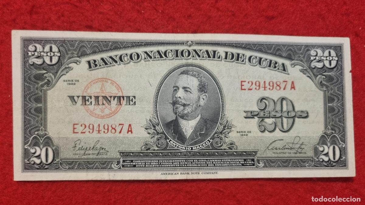 Billetes extranjeros: Q9 BILLETE 20 PESOS CUBA 1949 MBC+ ORIGINAL T987