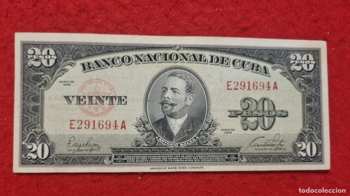 Billetes extranjeros: Q9 BILLETE 20 PESOS CUBA 1949 MBC+ ORIGINAL T694