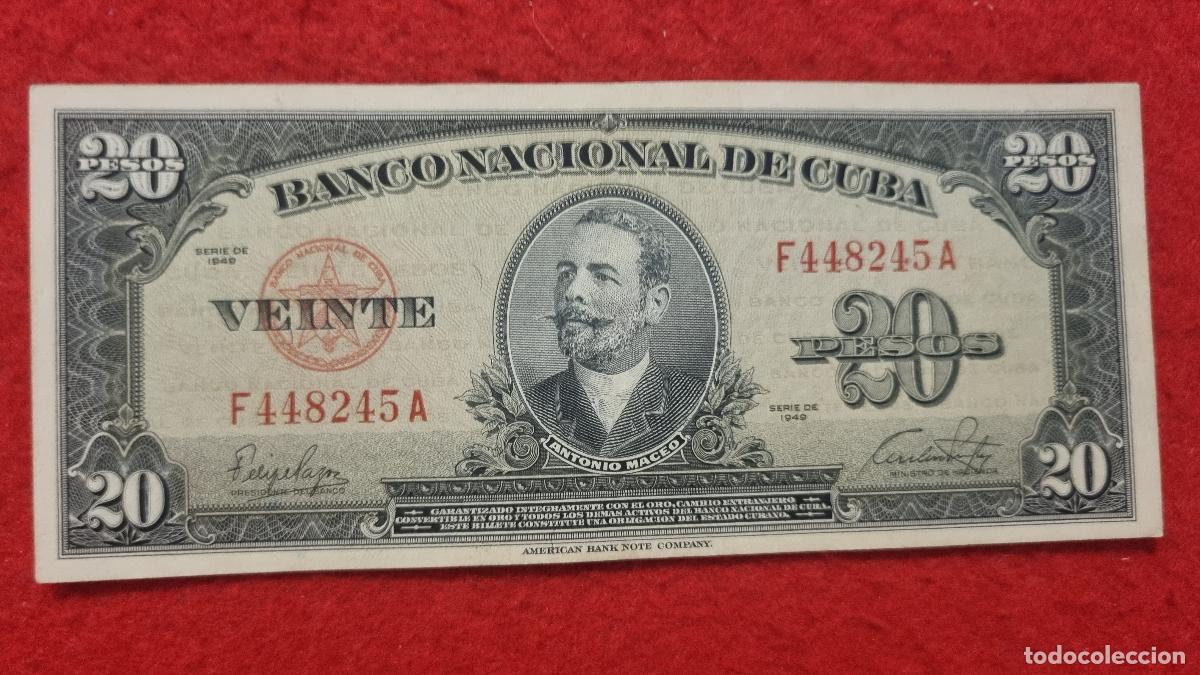 Billetes extranjeros: Q9 BILLETE 20 PESOS CUBA 1949 MBC+ ORIGINAL T245