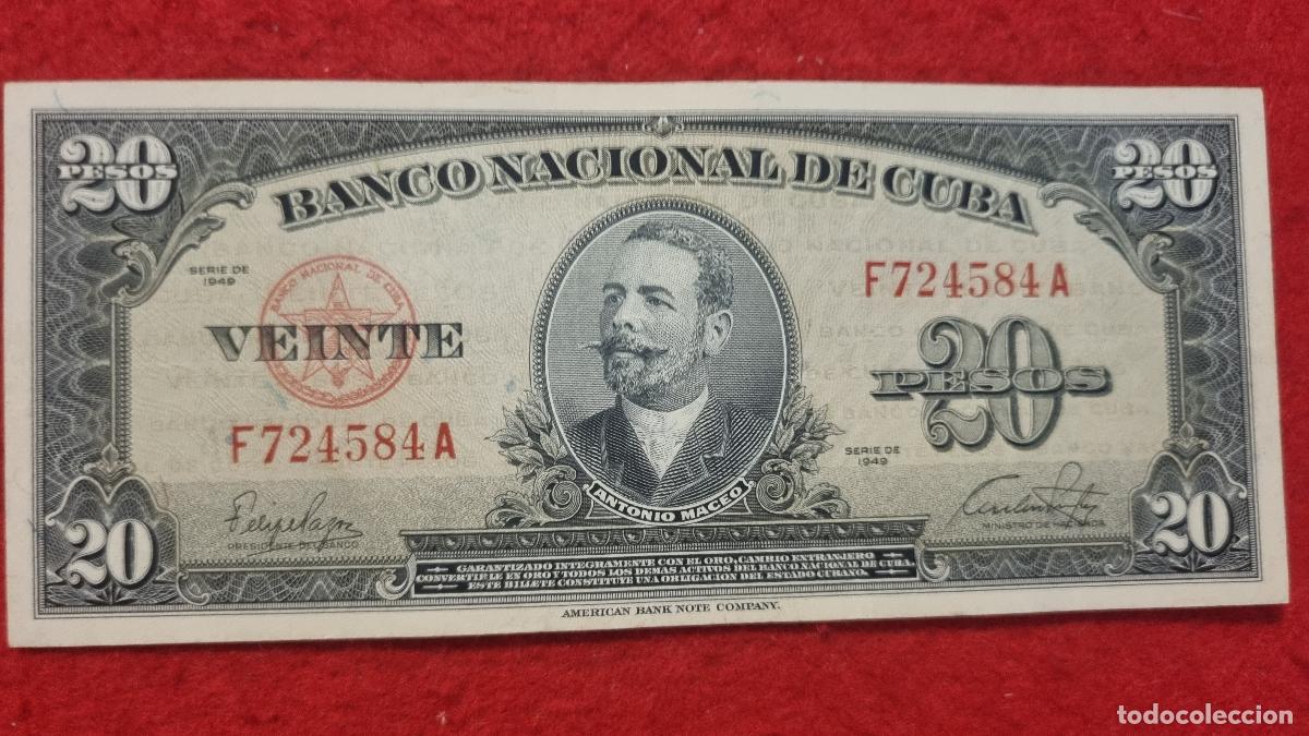 Billetes extranjeros: Q9 BILLETE 20 PESOS CUBA 1949 MBC+ ORIGINAL T584