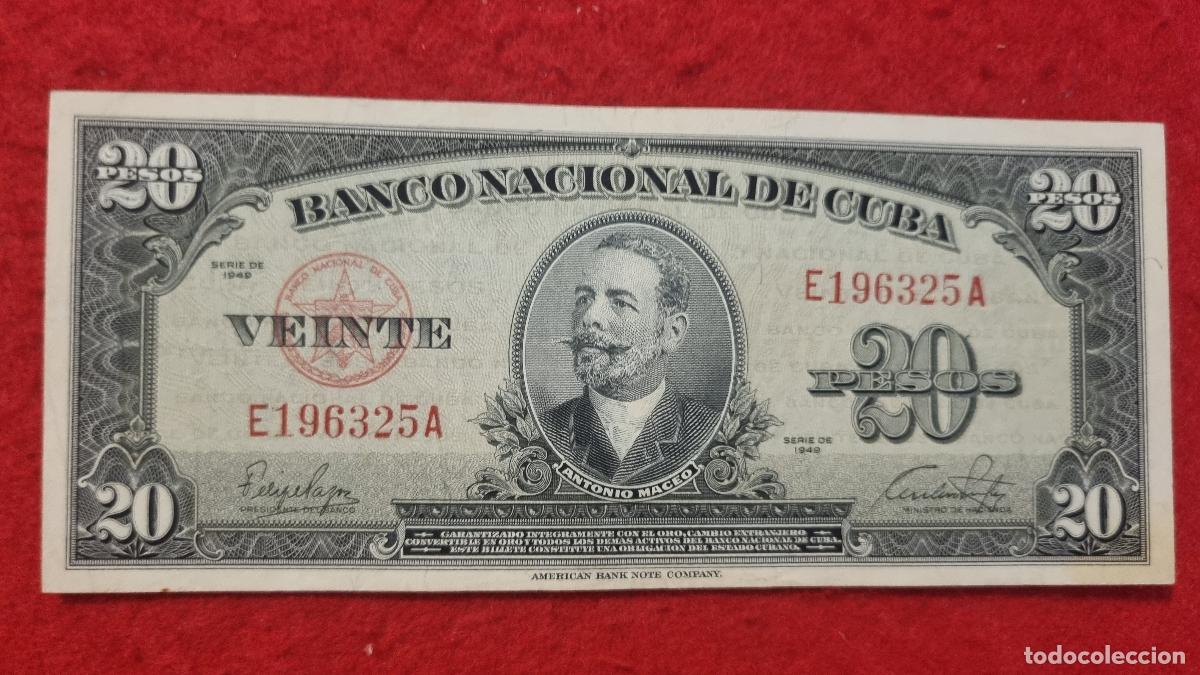Billets internationaux: Q9 BILLETE 20 PESOS CUBA 1949 MBC+ ORIGINAL T325
