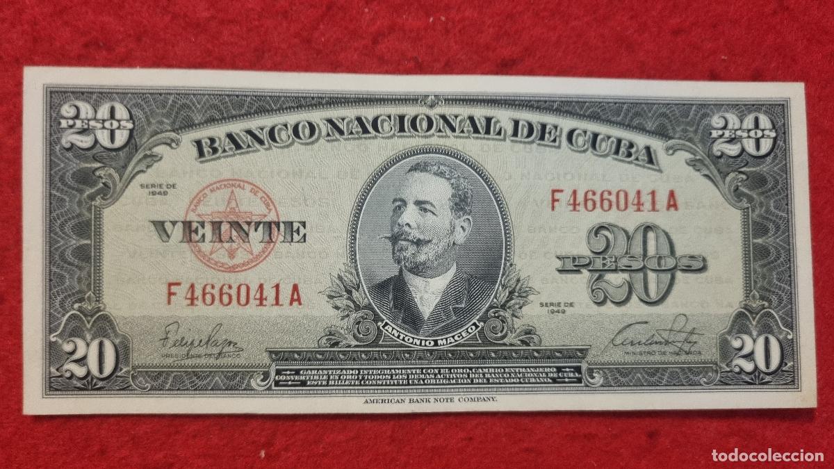 Billets internationaux: Q9 BILLETE 20 PESOS CUBA 1949 MBC+ ORIGINAL T041