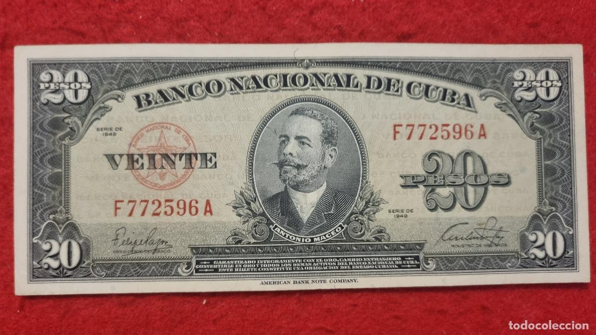 Billets internationaux: Q9 BILLETE 20 PESOS CUBA 1949 MBC+ ORIGINAL T596