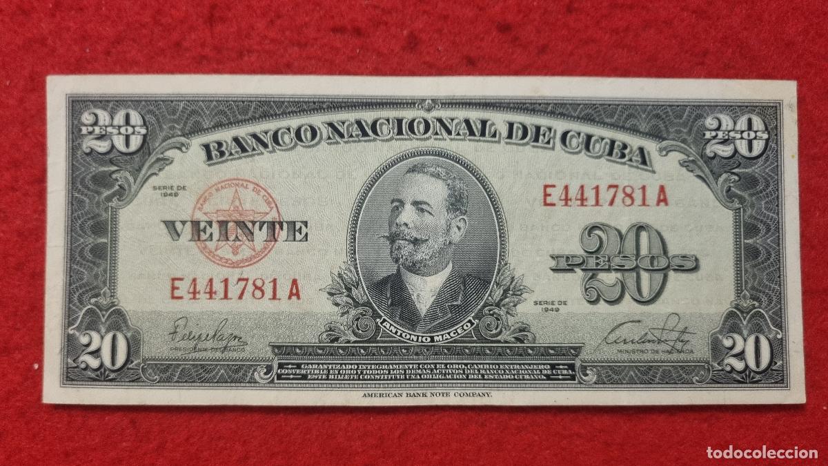 Billetes extranjeros: Q9 BILLETE 20 PESOS CUBA 1949 MBC+ ORIGINAL T781