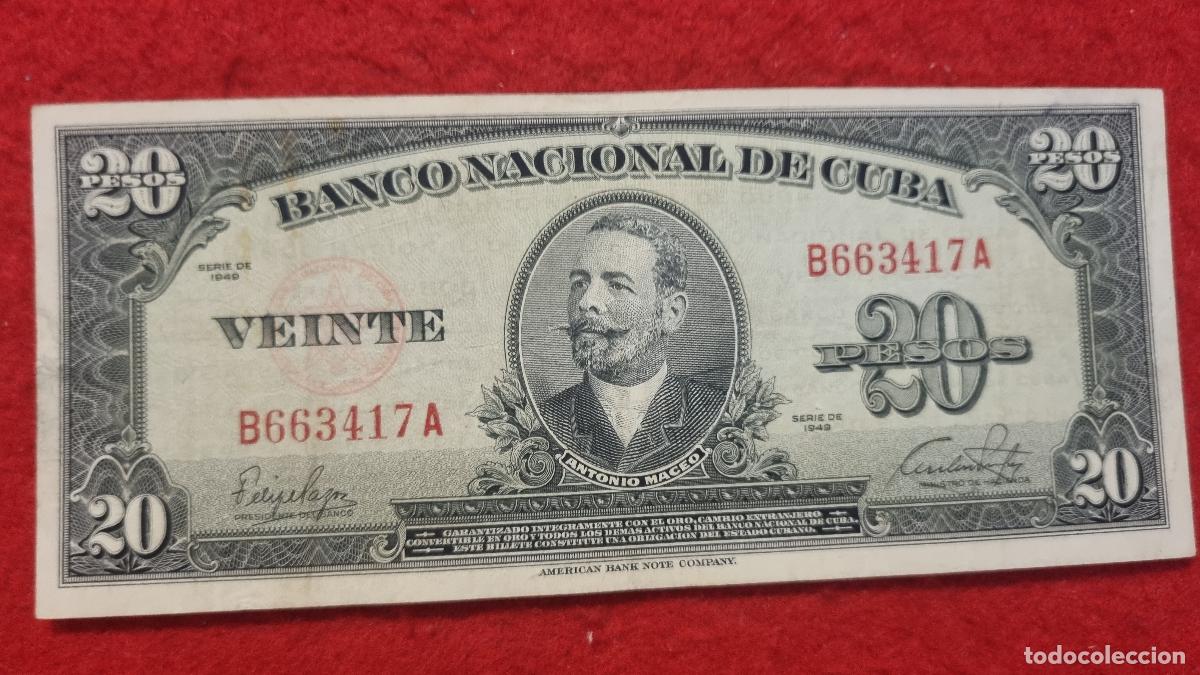 Billetes extranjeros: Q9 BILLETE 20 PESOS CUBA 1949 MBC+ ORIGINAL T417