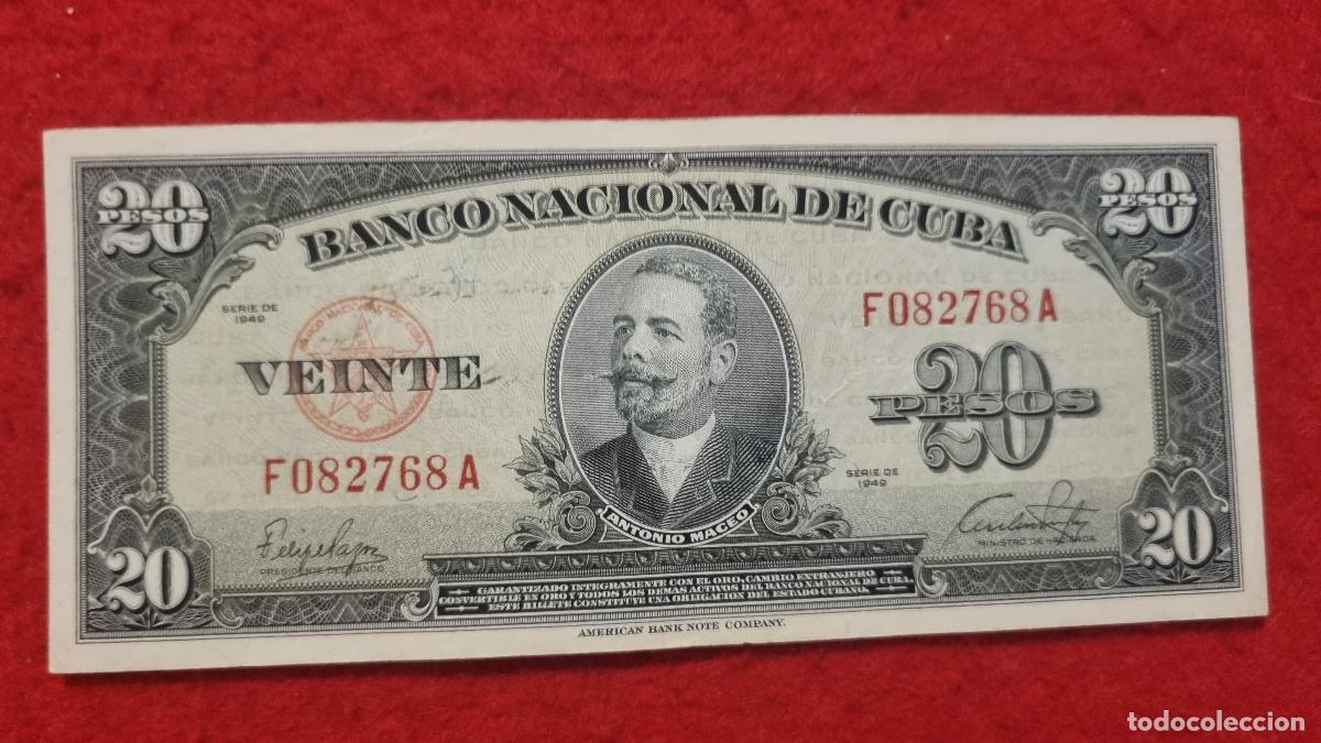 Billetes extranjeros: Q9 BILLETE 20 PESOS CUBA 1949 MBC+ ORIGINAL T768