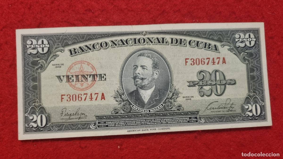 Billetes extranjeros: Q9 BILLETE 20 PESOS CUBA 1949 MBC+ ORIGINAL T747