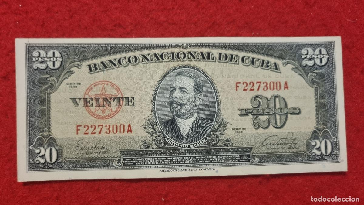 Billetes extranjeros: Q9 BILLETE 20 PESOS CUBA 1949 MBC+ ORIGINAL T300