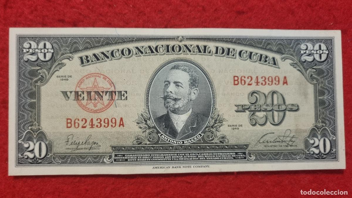 Billetes extranjeros: Q9 BILLETE 20 PESOS CUBA 1949 MBC+ ORIGINAL T399