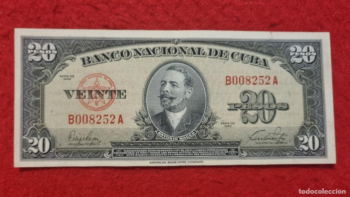 Billetes extranjeros: Q9 BILLETE 20 PESOS CUBA 1949 MBC+ ORIGINAL T252
