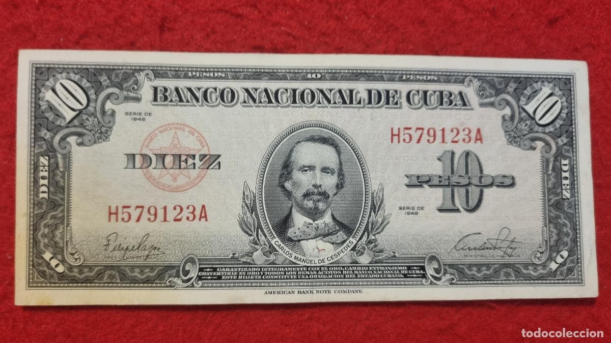 Billetes extranjeros: Q9 BILLETE 10 PESOS CUBA 1949 MBC+ ORIGINAL T123