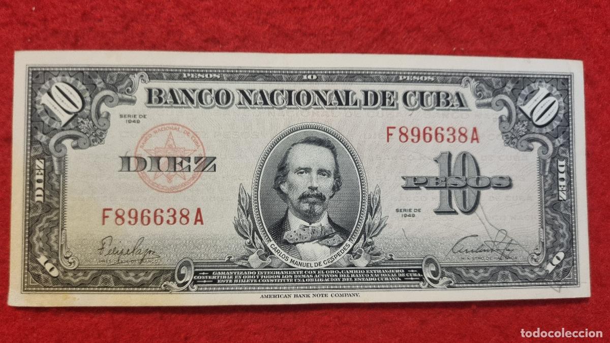 Billetes extranjeros: Q9 BILLETE 10 PESOS CUBA 1949 MBC+ ORIGINAL T638