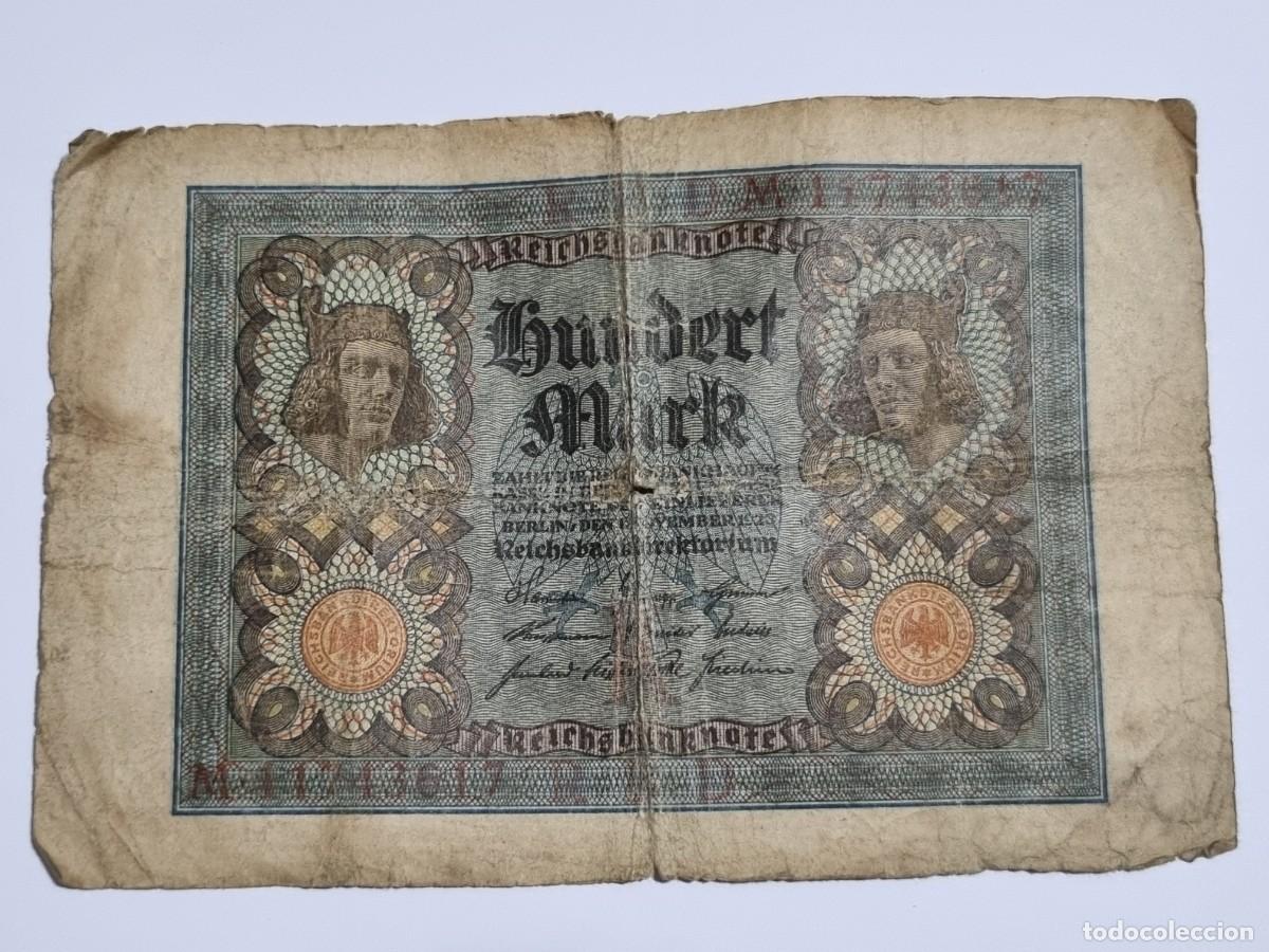 Billetes extranjeros: Antiguo Billete 100 Marcos Aleman Alemania 1920