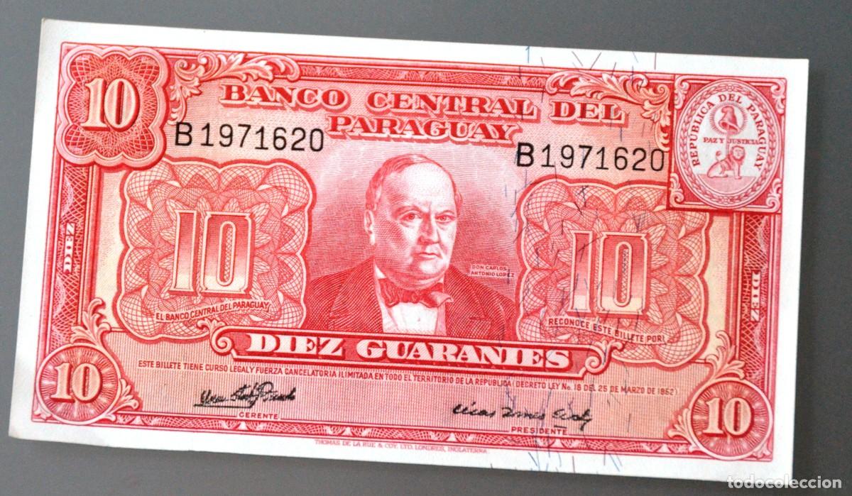 Billetes extranjeros: PARAGUAY ESCASO BILLETE DE 10 GUARANIES DEL A&Ntilde;O 1952 - SIN CIRCULAR