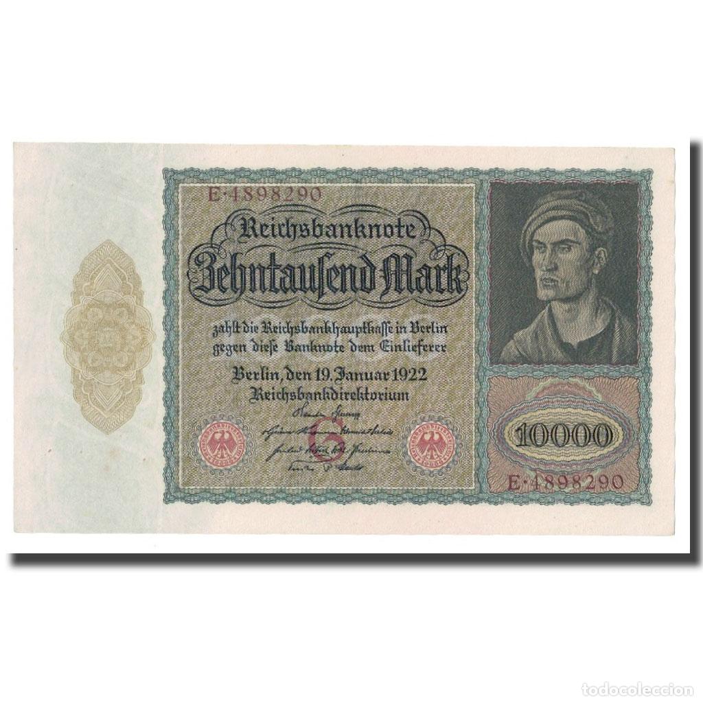 Billetes extranjeros: [#631759] Billete, 10,000 Mark, 1922, Alemania, 1922-01-19, KM:70, EBC
