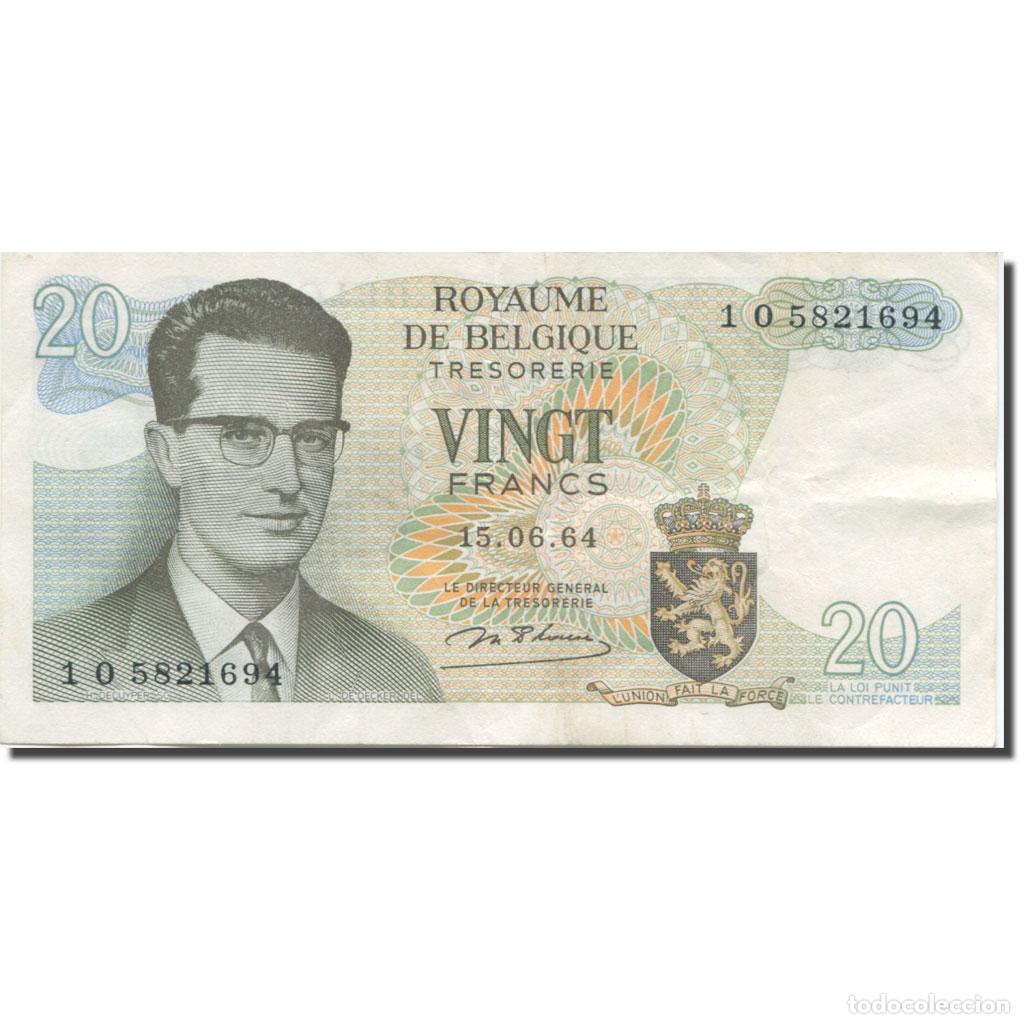 Billetes extranjeros: [#643917] Billete, 20 Francs, 1964, B&eacute;lgica, 1964-06-15, KM:138, EBC