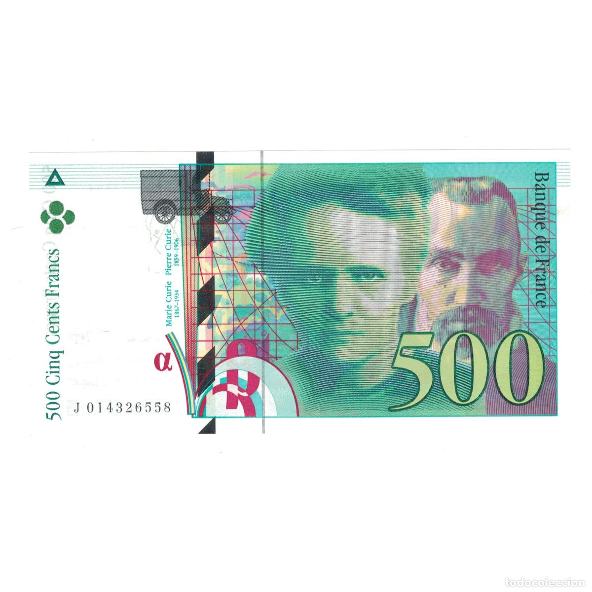 Billetes extranjeros: [#145143] Francia, 500 Francs, Pierre et Marie Curie, 1994, J014326558, SC, Fayette:76.01