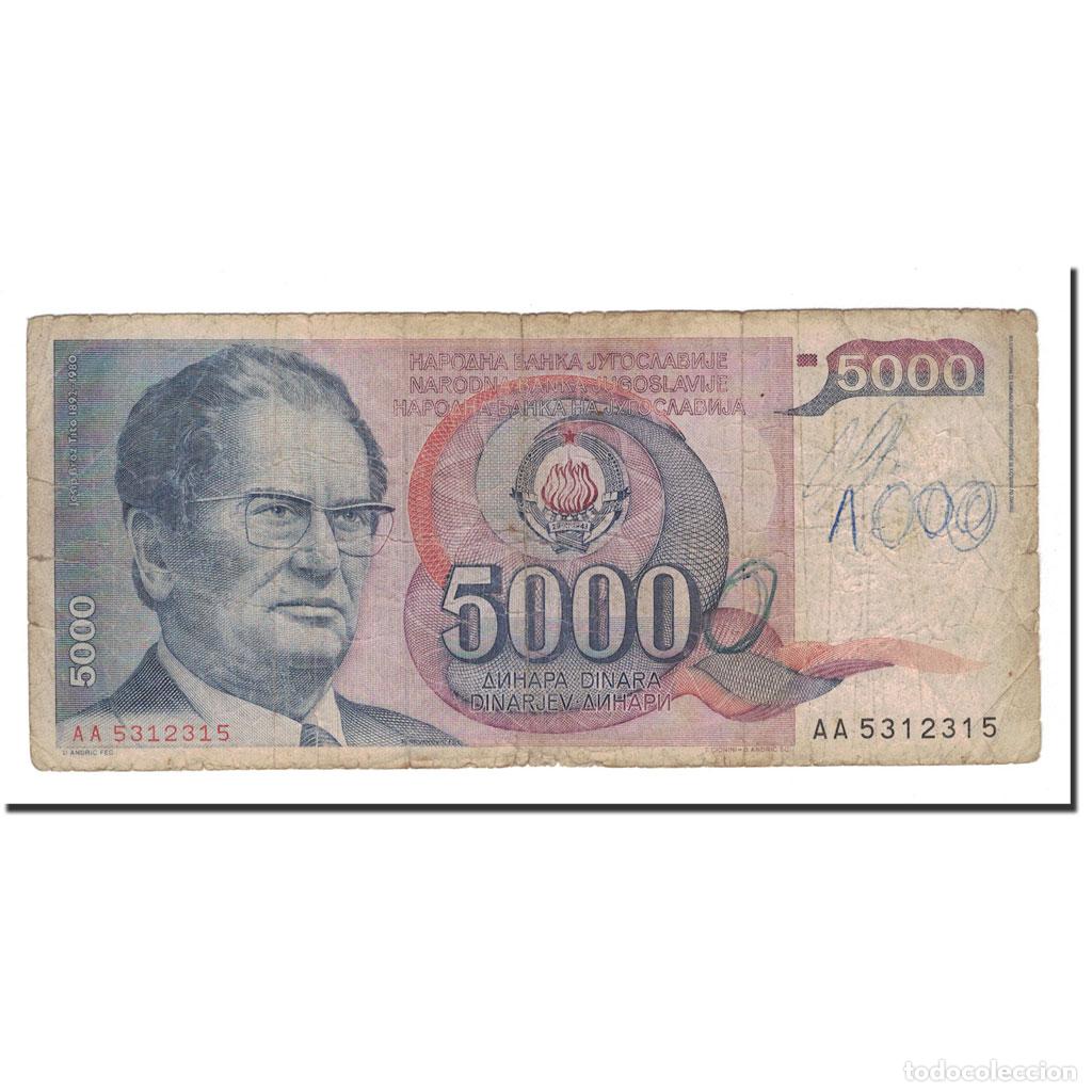 Billetes extranjeros: [#142968] Billete, 5000 Dinara, 1985, Yugoslavia, 1985-05-01, KM:93a, RC
