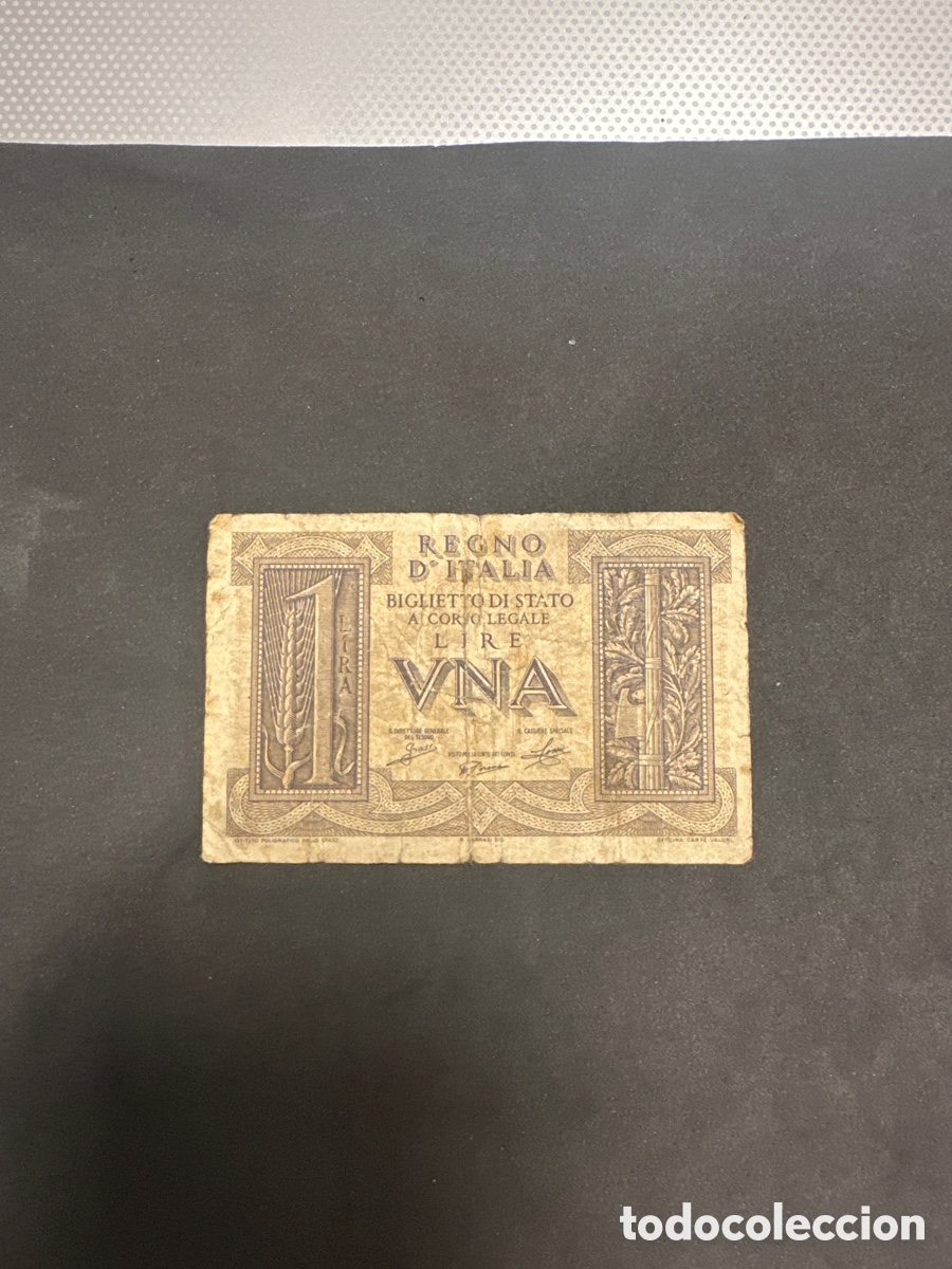 Billetes extranjeros: Billete de Italia de 1 lira a&ntilde;o 1939
