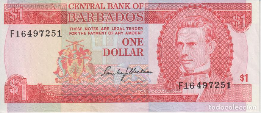 Billetes extranjeros: Barbados 1 dollars Pick 29 a SC/UNC