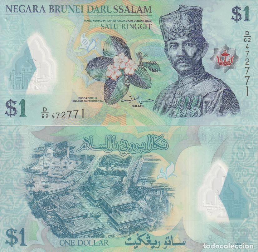 Billetes extranjeros: Bruney 1 dollar del 2019 Pick 35 SC/UNC