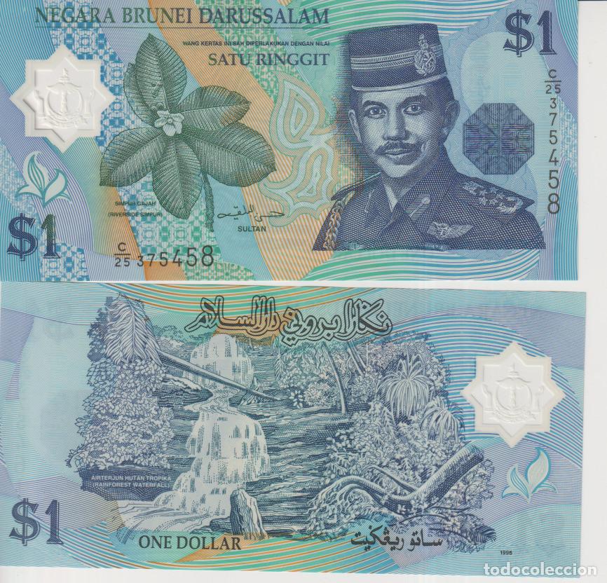 Billetes extranjeros: Bruney 1 dollar del 1996 Pick 22 SC/UNC