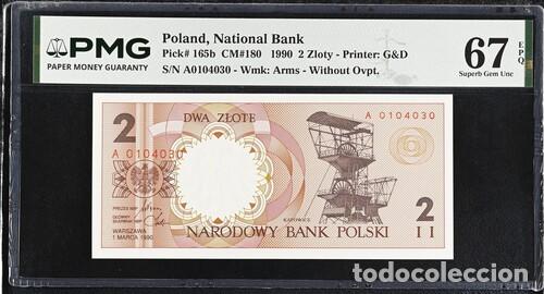 Billetes extranjeros: POLONIA * BILLETE 2 ZLOTY 1990 * PMG-67 EPQ (IC-1850)