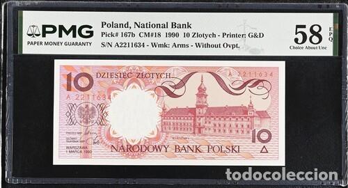 Billetes extranjeros: POLONIA * BILLETE 10 ZLOTYCH 1990 * PMG-58 EPQ (IC-1852)