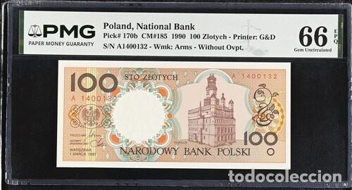 Billetes extranjeros: POLONIA * BILLETE 100 ZLOTYCH 1990 * PMG-66 EPQ (IC-1855)
