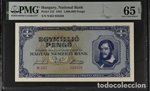Notas Internacionais: HUNGRIA * BILLETE 1.000.000 PENGO 1945 * PMG-65 EPQ (IC-1867)