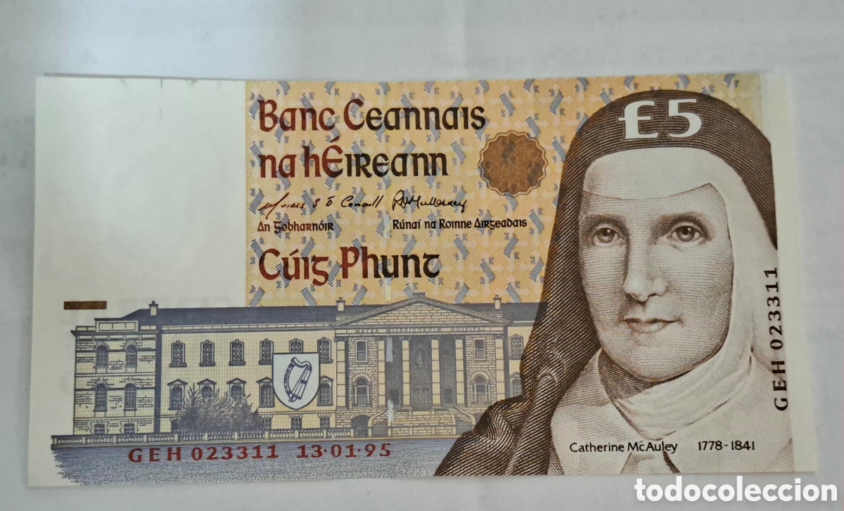 Billets internationaux: Billete Irlanda,1.995, 5 Libras,UNC.