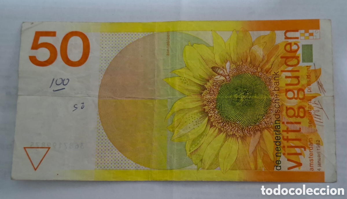 Billets internationaux: Billete Holanda,1.982, 50 Gulden,MBC,mirar foto.