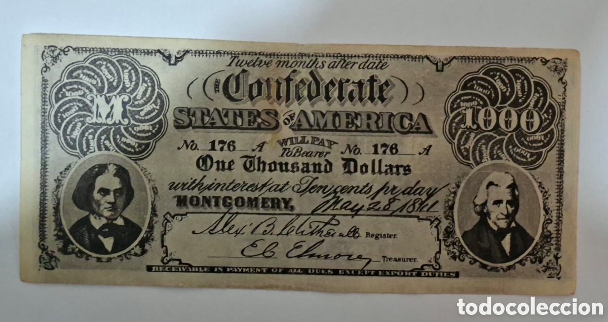 Billetes extranjeros: Billete Estados Unidos,1.811, 1.000 Dollars,MBC.