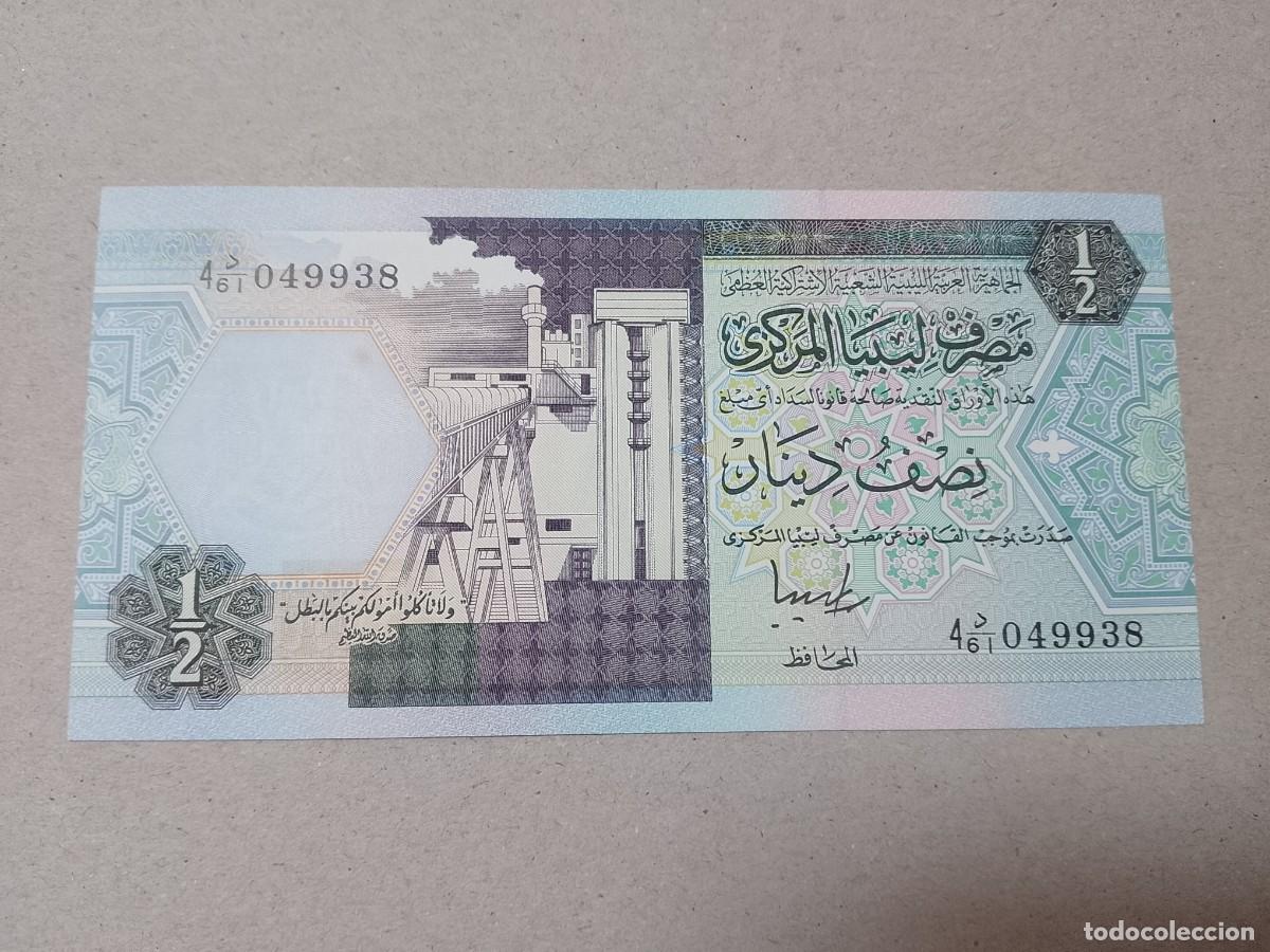 Billetes extranjeros: Billete Libia, 1/2 dinar, a&ntilde;o 1991, UNC
