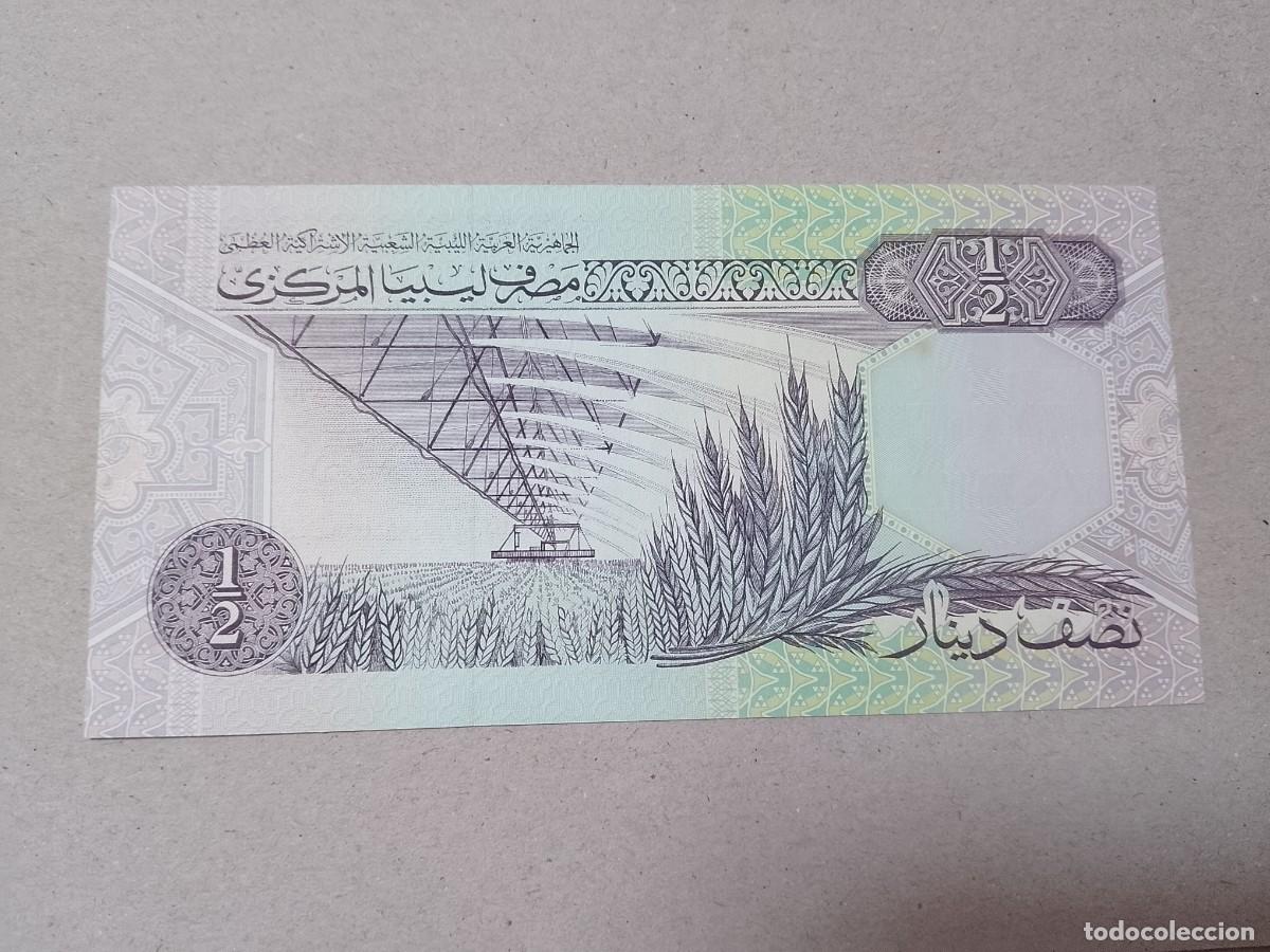 Billetes extranjeros: Billete Libia, 1/2 dinar, a&ntilde;o 1991, UNC - Foto 2