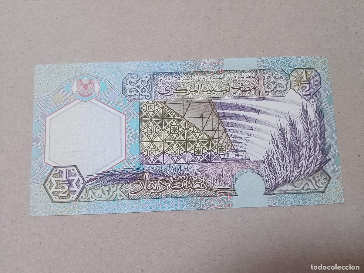 Billetes extranjeros: Billete Libia, 1/2 dinar, a&ntilde;o 2002, UNC - Foto 2