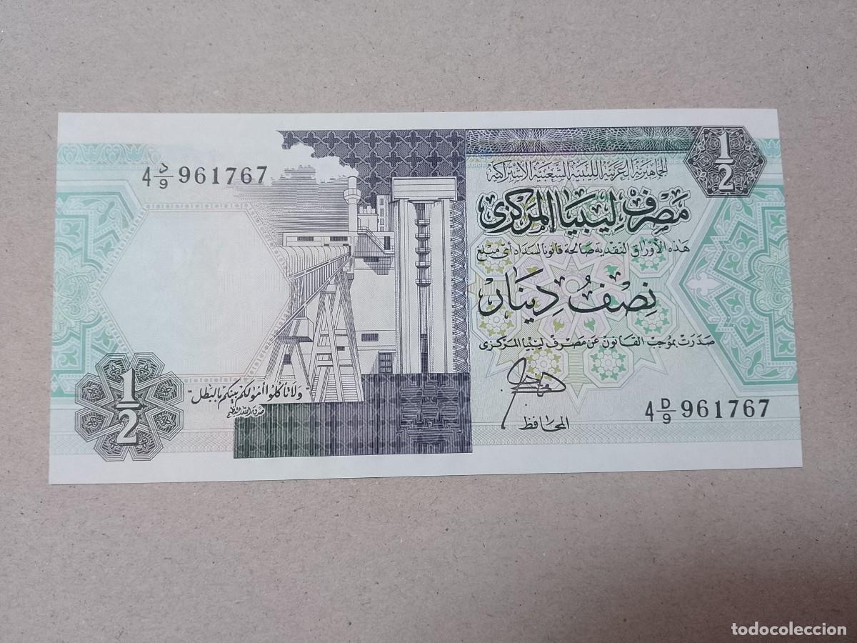 Billetes extranjeros: Billete Libia, 1/2 Dinar, A&ntilde;o 1990, UNC - Foto 1